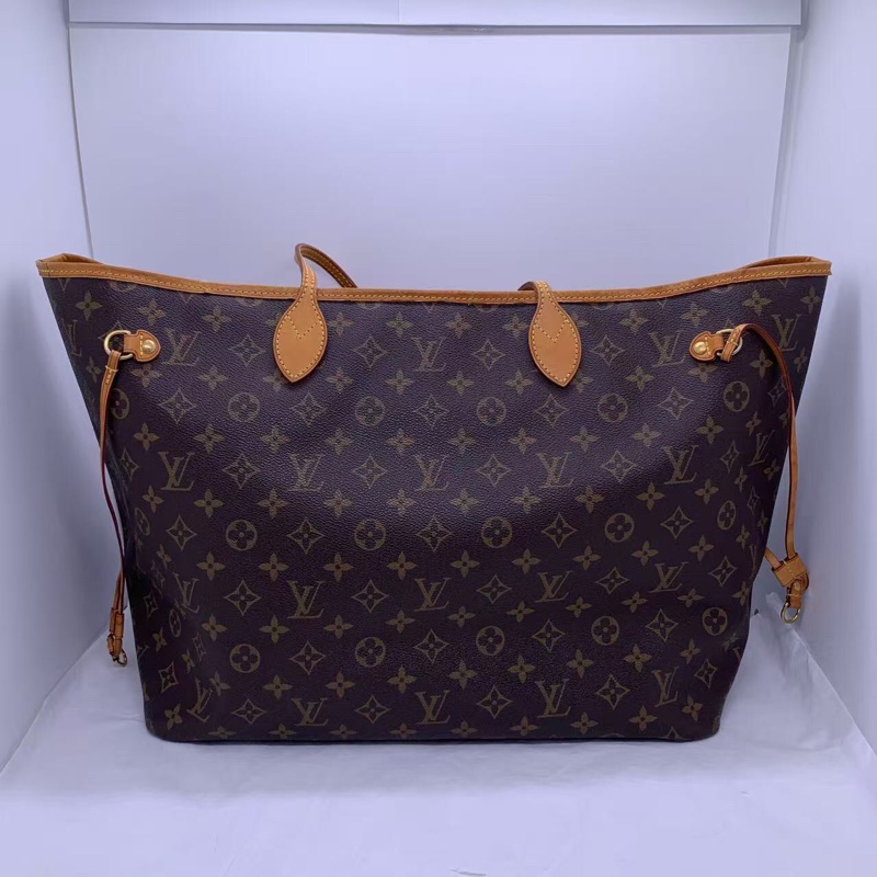 二手 lv neverfull 大號老花，包口手柄內里發黑磨損，包有異味-1