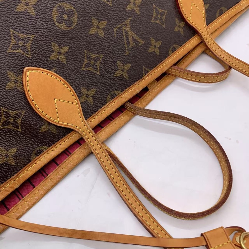 二手 lv neverfull 大號老花，包口手柄內里發黑磨損，包有異味-5