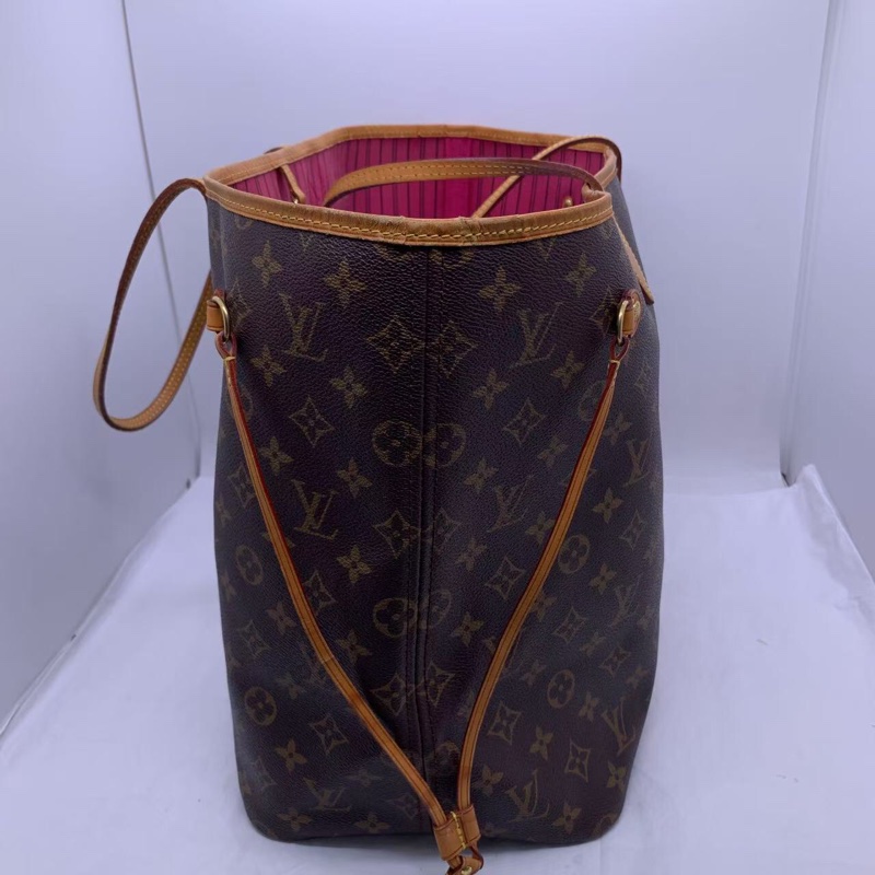 二手 lv neverfull 大號老花，包口手柄內里發黑磨損，包有異味-8