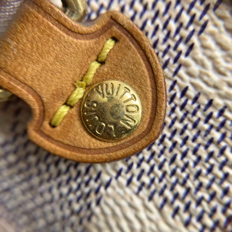 二手 lv neverfull 中號白棋盤格，包口手柄內里發黑磨損，包有異味-8