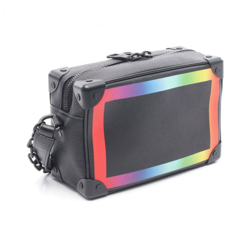 路易威登迷你軟箱肩背包,Taiga皮革,男士,黑色,多色,M30351-1