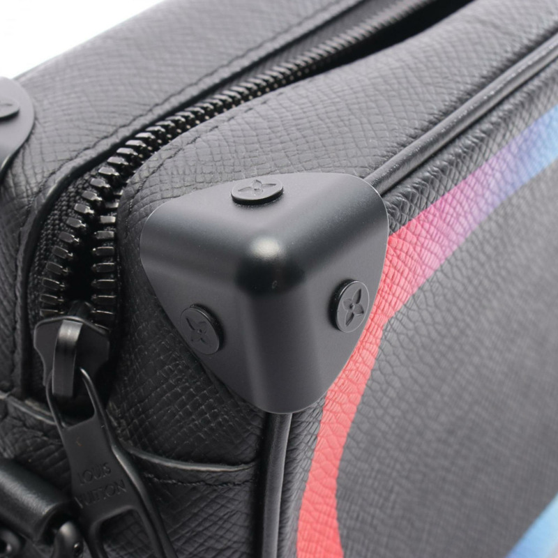 路易威登迷你軟箱肩背包,Taiga皮革,男士,黑色,多色,M30351-7