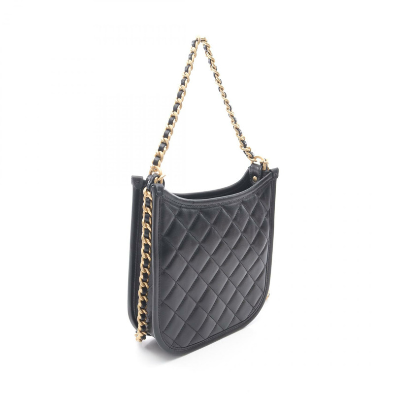 香奈兒 (CHANEL) 絎縫鏈條單肩包 AS4532 羊皮 黑色 二手 金色五金 CC-1