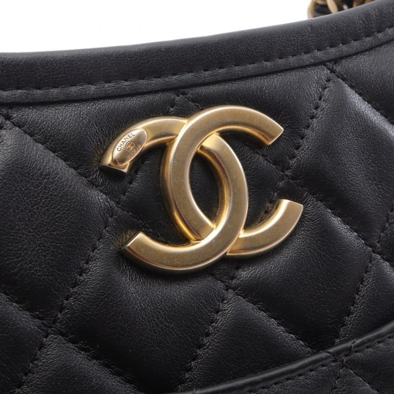 香奈兒 (CHANEL) 絎縫鏈條單肩包 AS4532 羊皮 黑色 二手 金色五金 CC-8