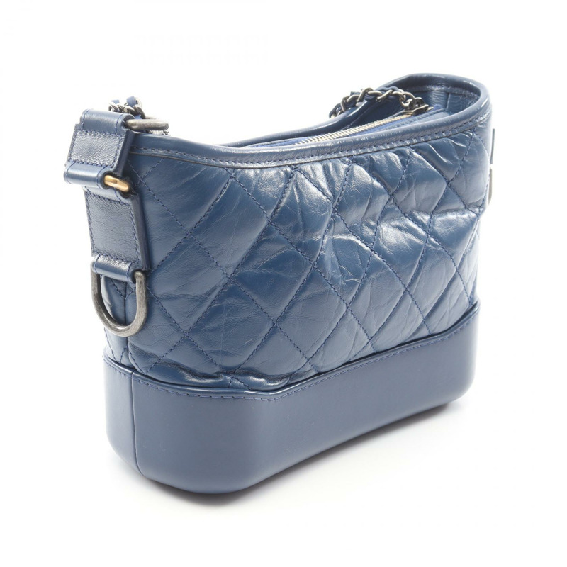香奈兒 (CHANEL) Gabriel De Chanel 小號 Hobo 鏈條肩背包 A91810 皮革 藍色 二手-1