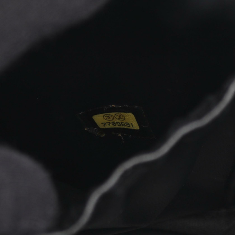 香奈兒 COCO Mark 化妝包 A01998 皮革 粒面小牛皮 黑色 二手 金色五金-4