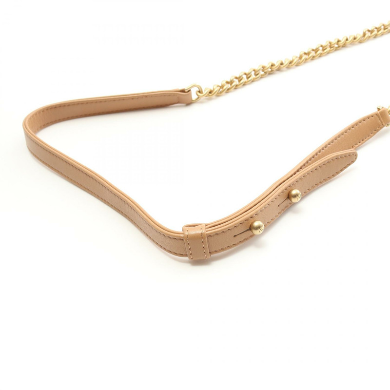 香奈兒 (CHANEL) 絎縫鏈條單背包 A57086 羊皮 米色 二手 女士 金色五金-7