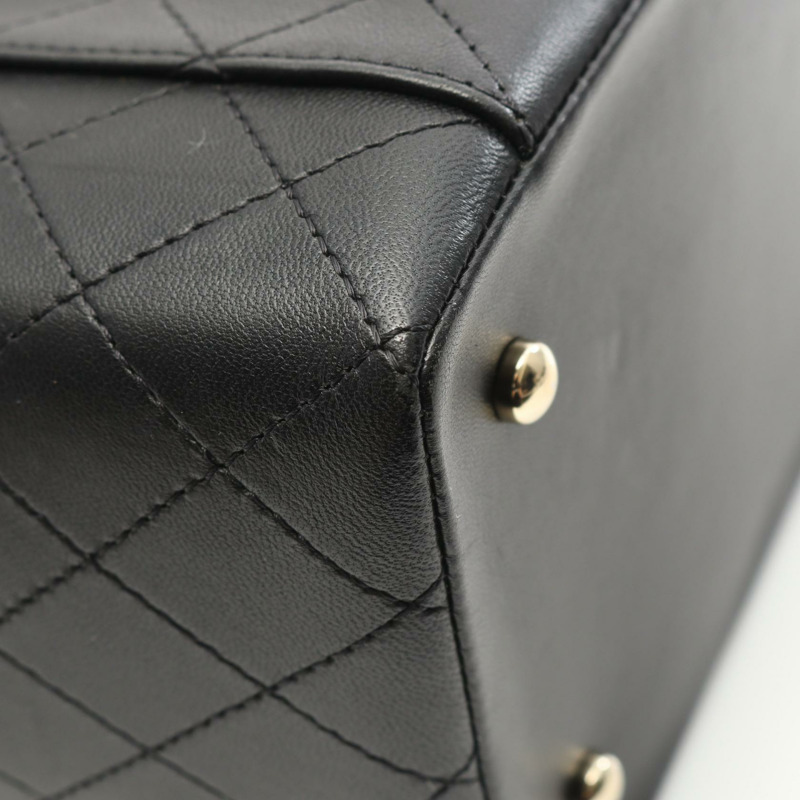 香奈兒 (CHANEL) Matelasse Vanity 斜背鏈條包,羊皮材質,黑色,二手,金色五金-7