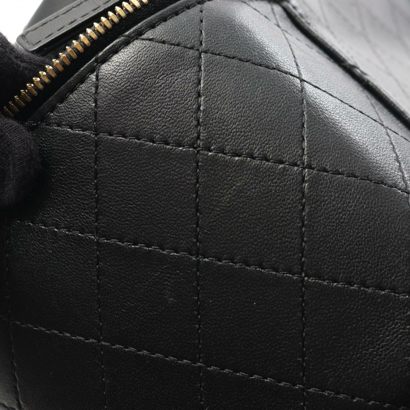 香奈兒 (CHANEL) Matelasse Vanity 斜背鏈條包,羊皮材質,黑色,二手,金色五金-8