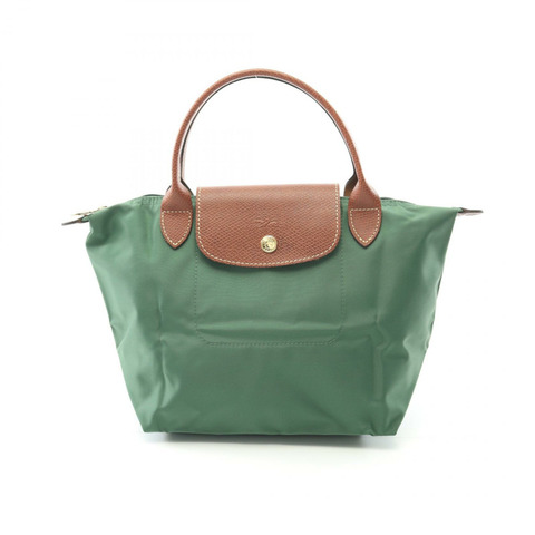 Longchamp Le Pliage S 托特包 L1621089P95 帆布皮革 綠色棕色 全新 女士