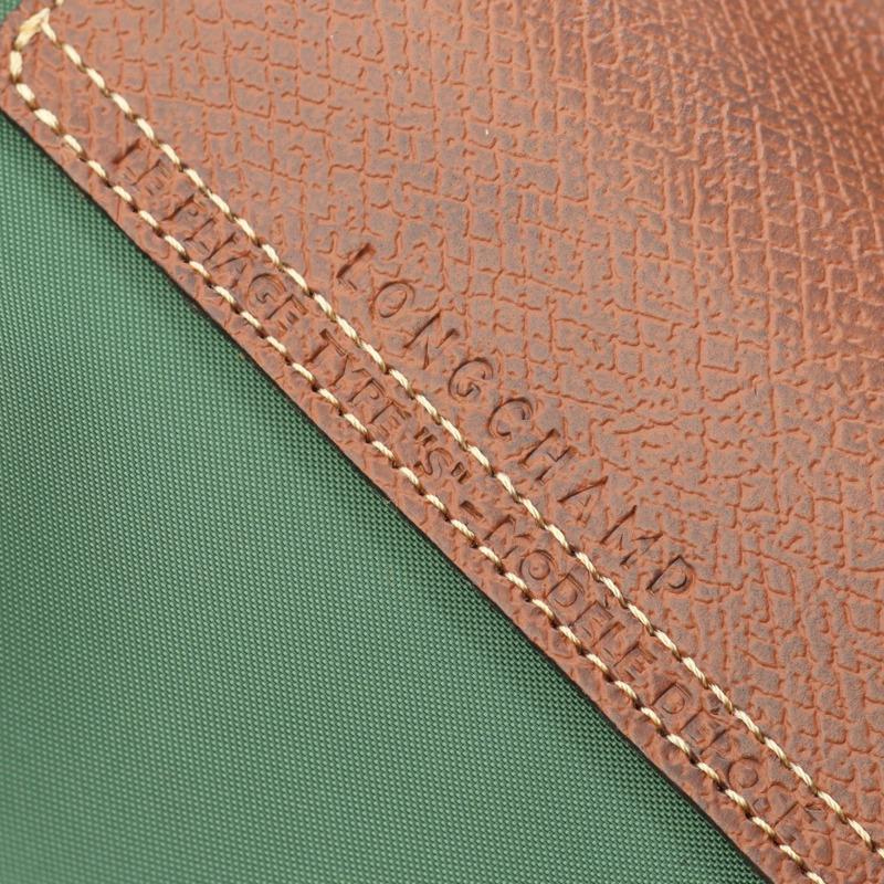 Longchamp Le Pliage S 托特包 L1621089P95 帆布皮革 綠色棕色 全新 女士-3