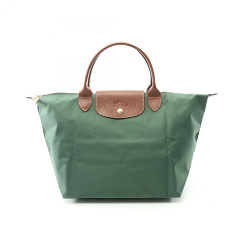 Longchamp Le Pliage Original M 托特包 L1623089P95 帆布皮革 綠色棕色 全新 女士