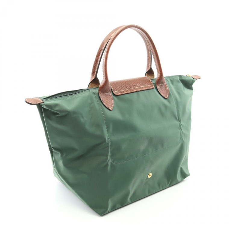 Longchamp Le Pliage Original M 托特包 L1623089P95 帆布皮革 綠色棕色 全新 女士-1