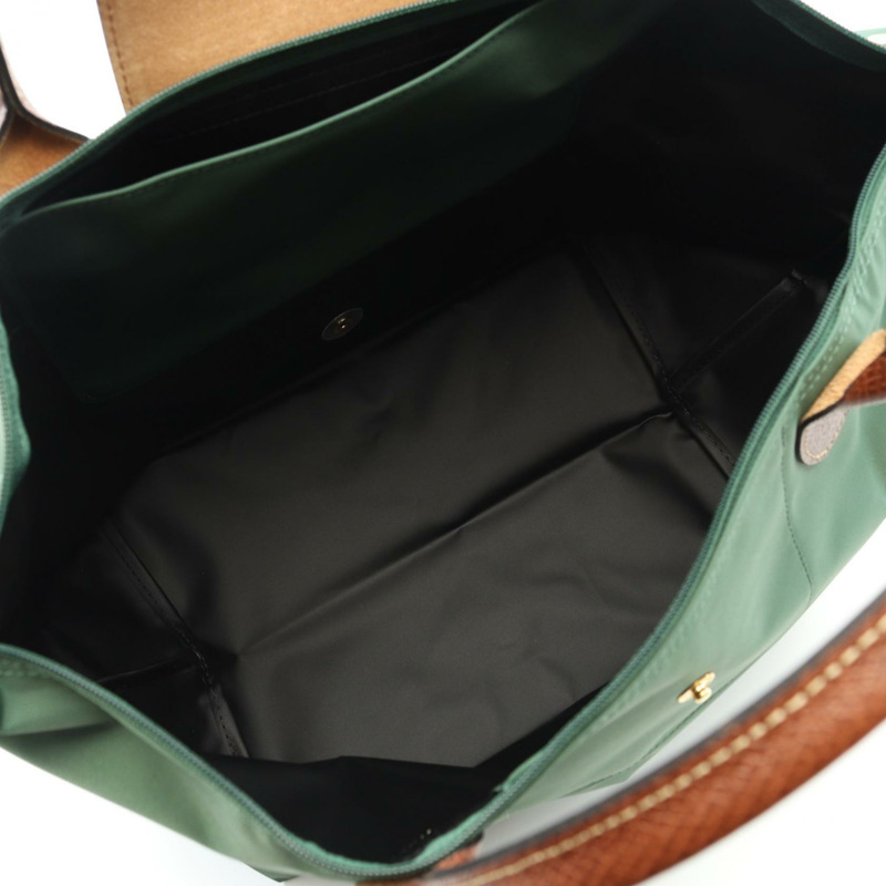Longchamp Le Pliage Original M 托特包 L1623089P95 帆布皮革 綠色棕色 全新 女士-2