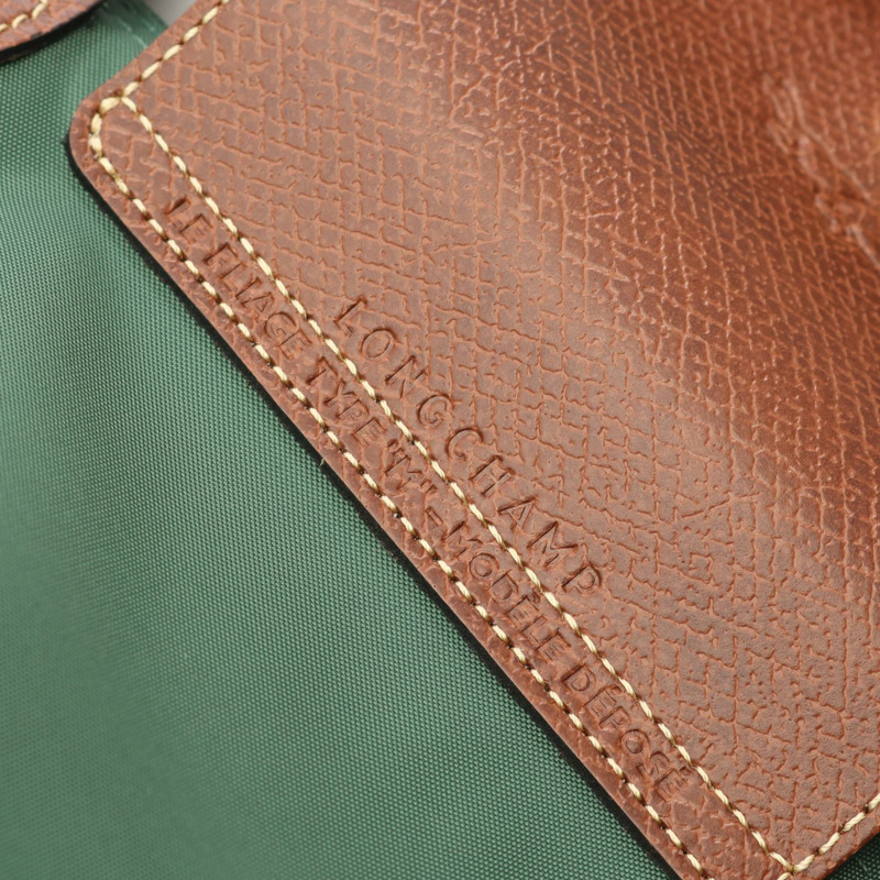 Longchamp Le Pliage Original M 托特包 L1623089P95 帆布皮革 綠色棕色 全新 女士-3