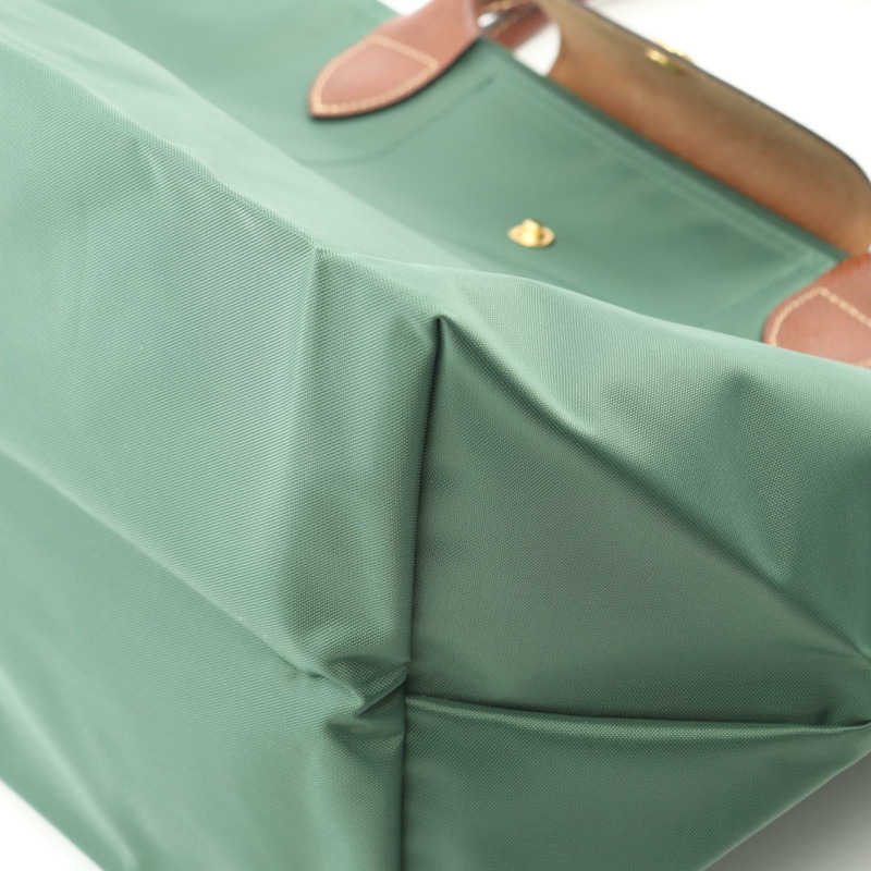 Longchamp Le Pliage Original M 托特包 L1623089P95 帆布皮革 綠色棕色 全新 女士-4