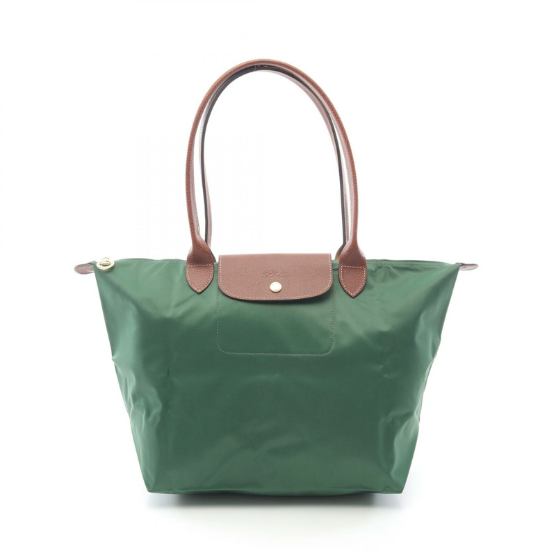 Longchamp Le Pliage Original L 托特包 L1899089P95 帆布皮革 綠色棕色 全新 女士-0