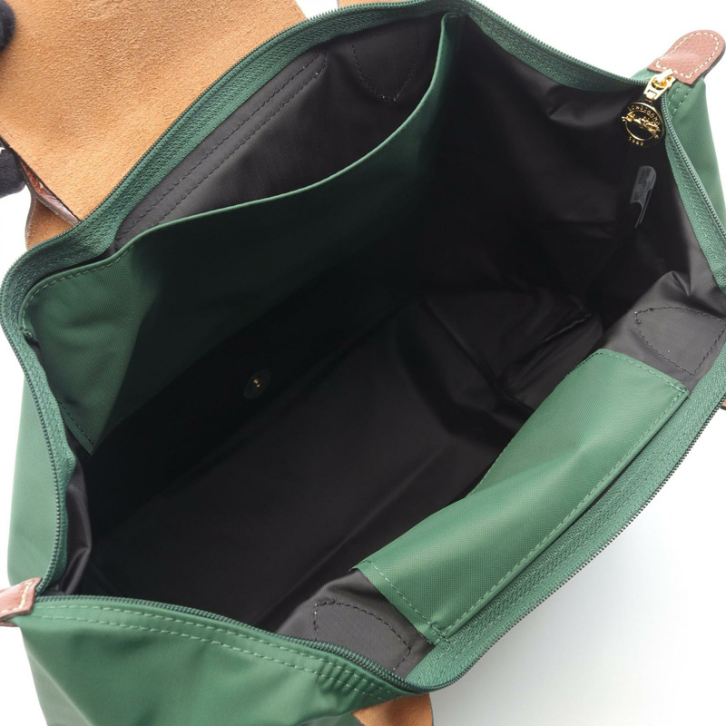 Longchamp Le Pliage Original L 托特包 L1899089P95 帆布皮革 綠色棕色 全新 女士-2