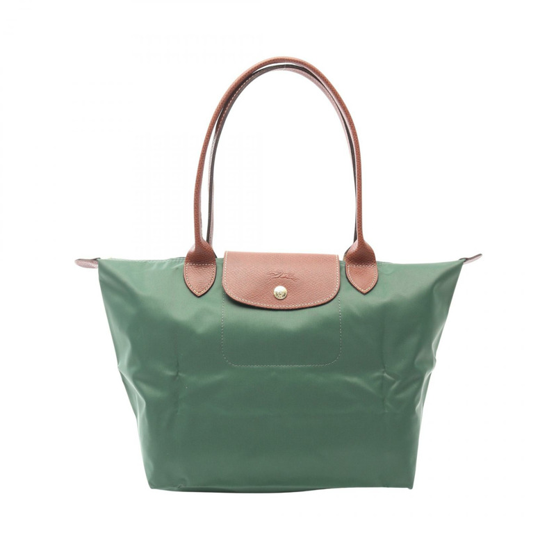 Longchamp LE PLIAGE ORIGINAL M LE PLIAGE ORIGINAL M 手提包 L2605089P95 帆布皮革 綠色棕色 全新 女士-0