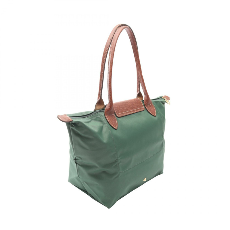 Longchamp LE PLIAGE ORIGINAL M LE PLIAGE ORIGINAL M 手提包 L2605089P95 帆布皮革 綠色棕色 全新 女士-1