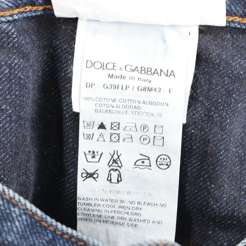 DOLCE & GABBANA 男士牛仔褲 #54 G39FLP 棉質海軍藍二手-3