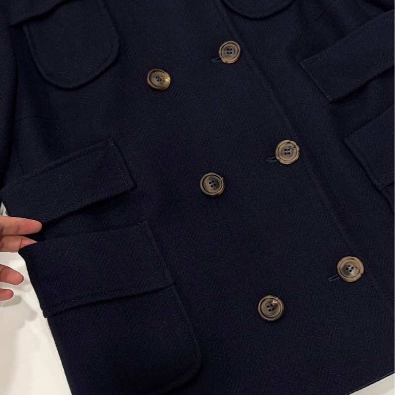 SeeByChloé 雙排扣毛料連帽大衣-4