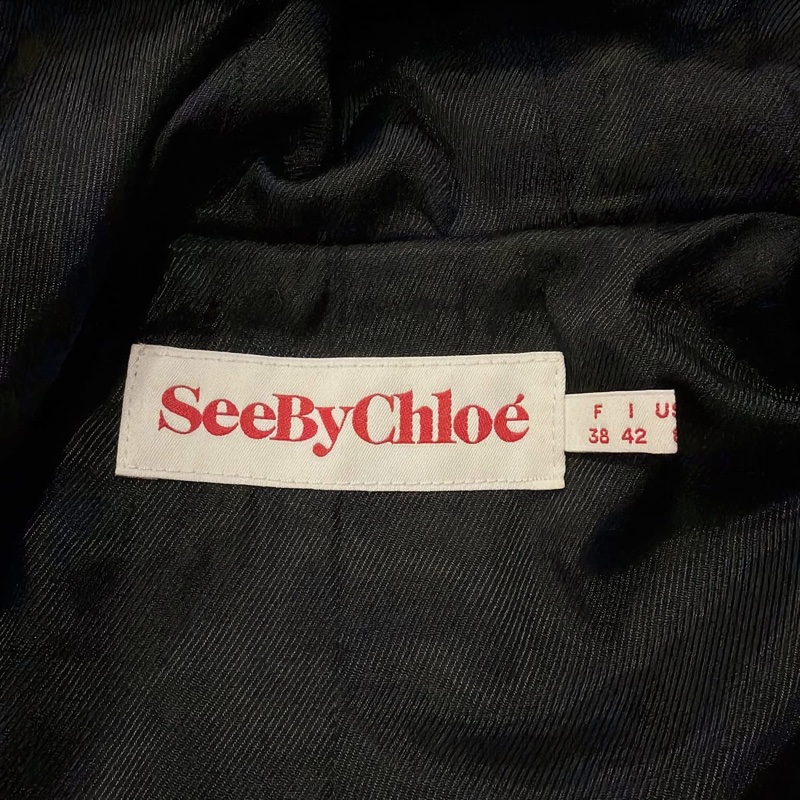 SeeByChloé 雙排扣毛料連帽大衣-8