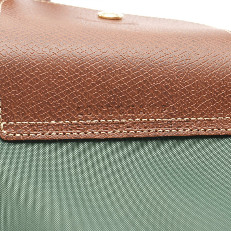 Longchamp Le Pliage S 托特包 L1621089P95 尼龍皮革 綠色棕色 全新 女士-3