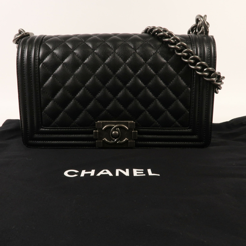 CHANEL 牛皮皮革Boy 25鏈帶肩背袋-13