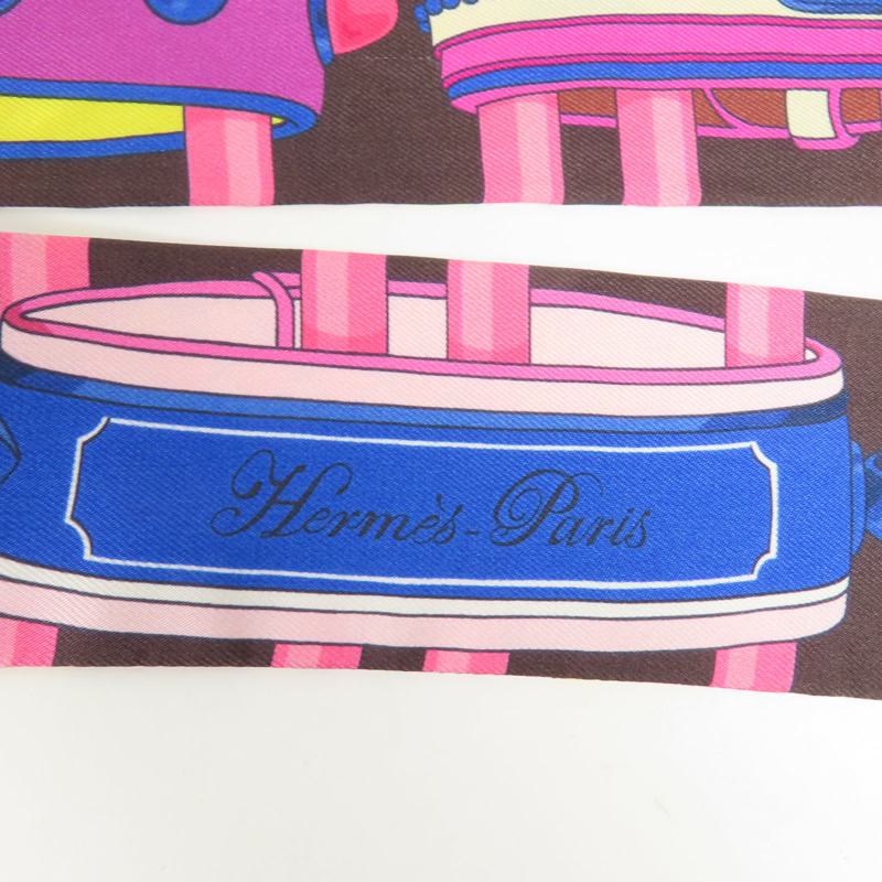 HERMES 絲質Twilly絲巾-3