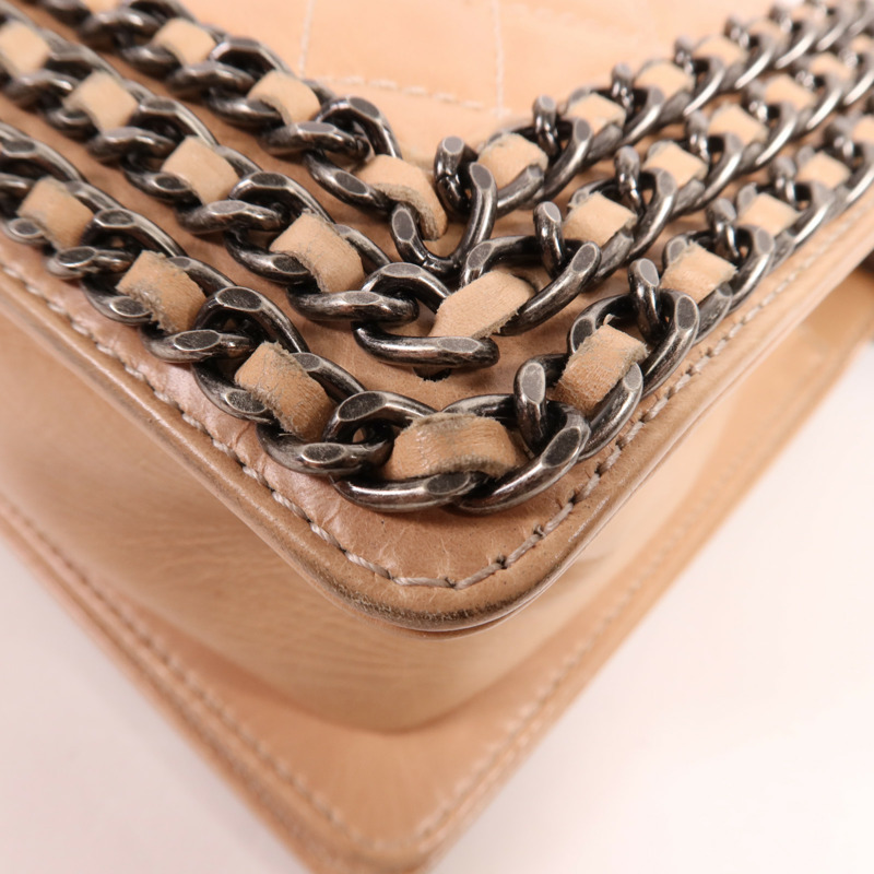 CHANEL 牛皮皮革Boy Chanel銀扣肩背袋-7