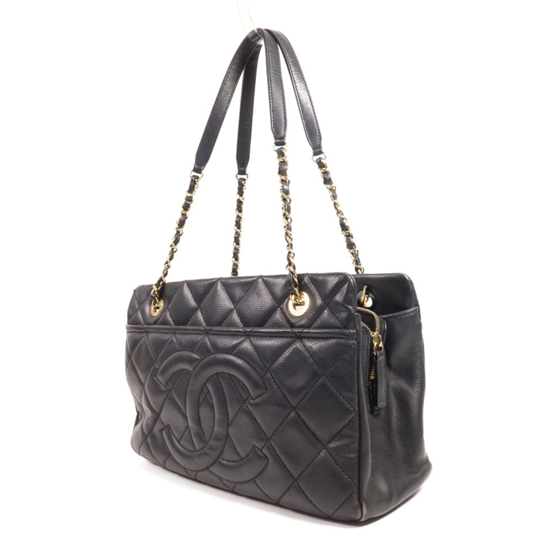 CHANEL 牛皮皮革Tote Bag金扣肩背袋-2