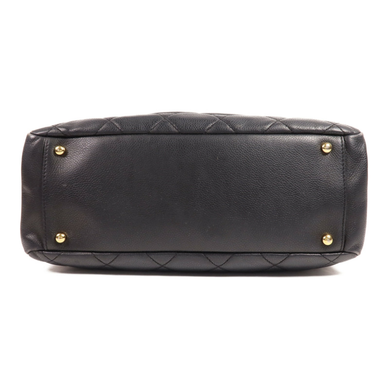 CHANEL 牛皮皮革Tote Bag金扣肩背袋-3