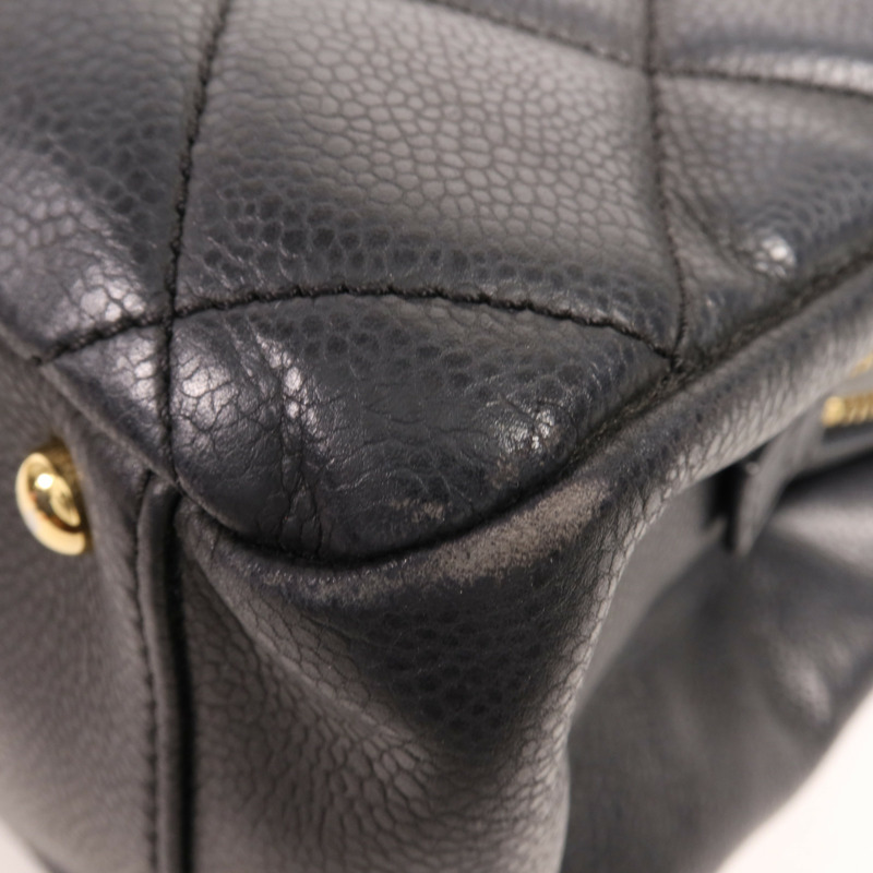 CHANEL 牛皮皮革Tote Bag金扣肩背袋-7