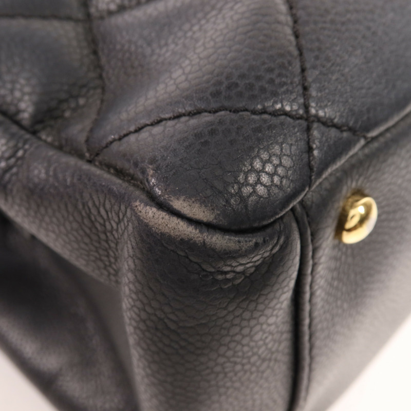 CHANEL 牛皮皮革Tote Bag金扣肩背袋-8