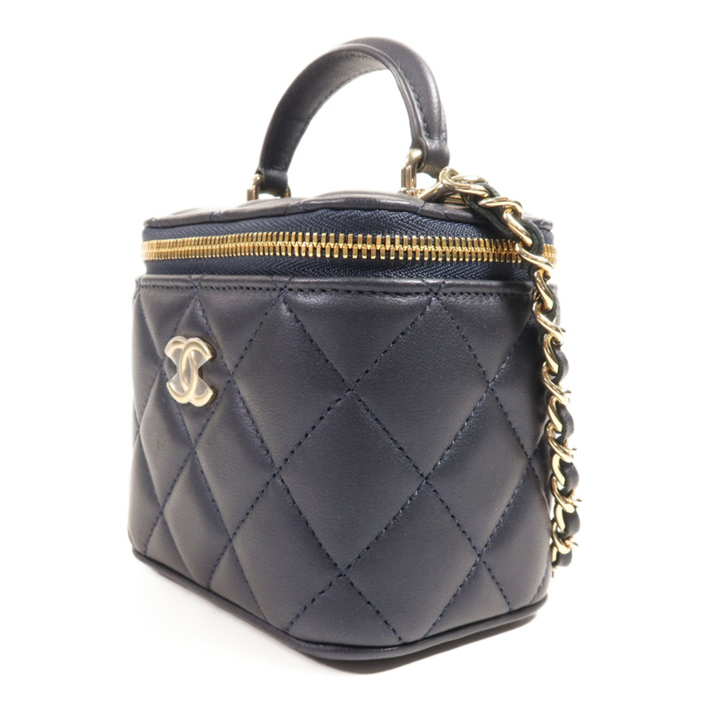 CHANEL 羊皮皮革Vanity Case金扣手挽肩背兩用袋-2