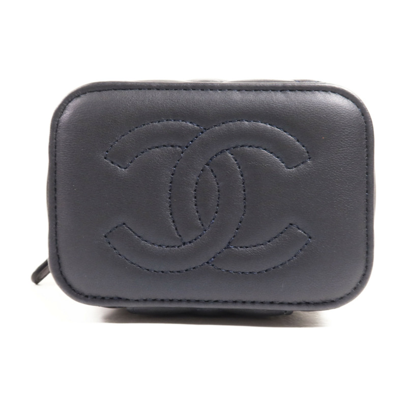CHANEL 羊皮皮革Vanity Case金扣手挽肩背兩用袋-3