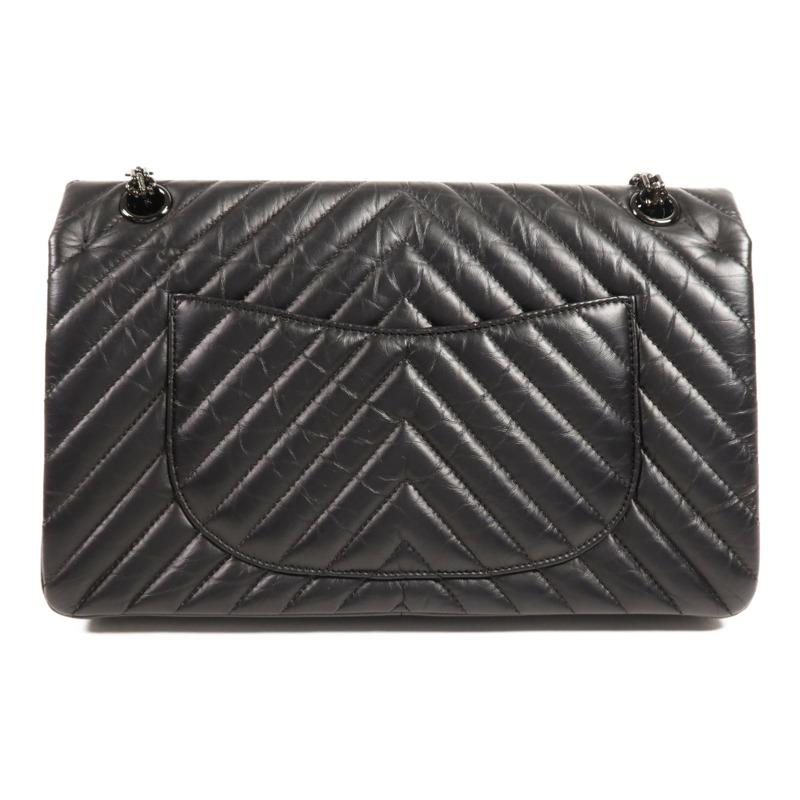 CHANEL 牛皮皮革Mini 2.55 So Black鏈帶肩背袋-1