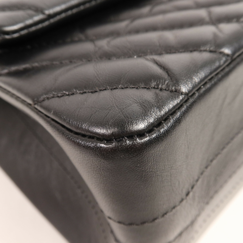 CHANEL 牛皮皮革Mini 2.55 So Black鏈帶肩背袋-6