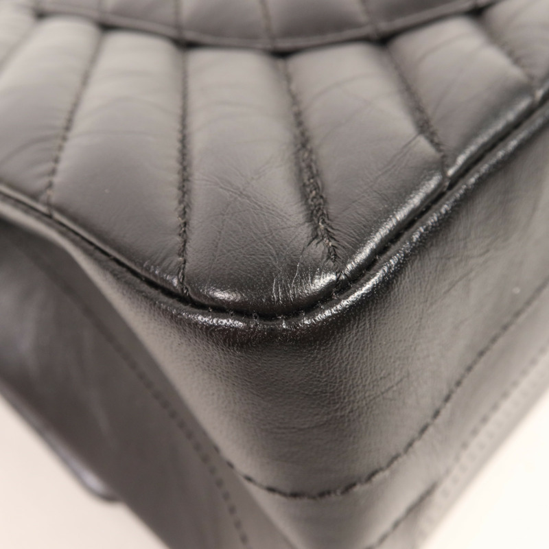 CHANEL 牛皮皮革Mini 2.55 So Black鏈帶肩背袋-8