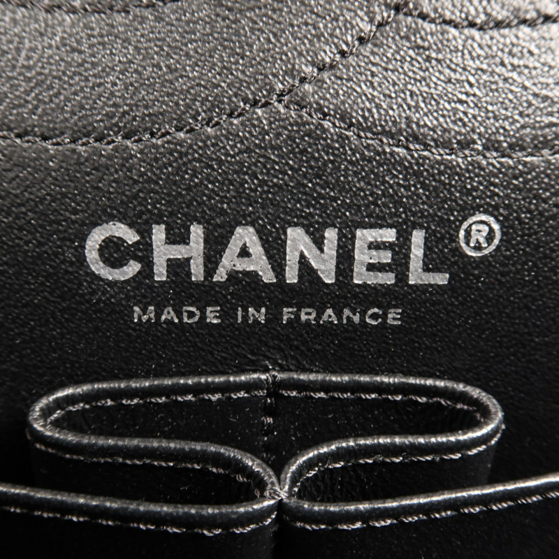 CHANEL 牛皮皮革Mini 2.55 So Black鏈帶肩背袋-10