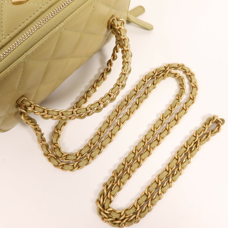 CHANEL 羊皮皮革Vanity Case金扣手挽肩背兩用袋-4