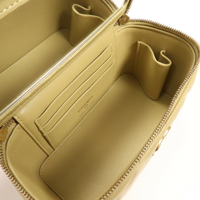 CHANEL 羊皮皮革Vanity Case金扣手挽肩背兩用袋-9