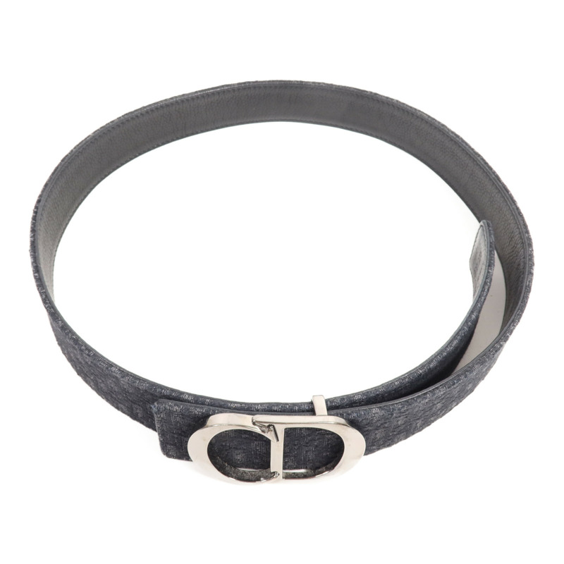Dior 帆布/皮革Belt銀扣皮帶-4