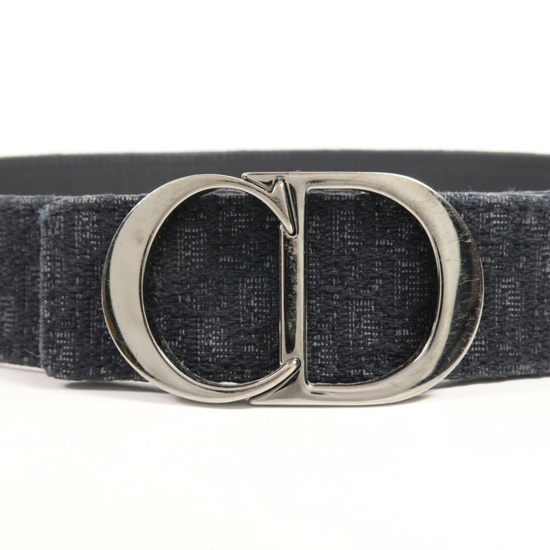 Dior 帆布/皮革Belt銀扣皮帶-5