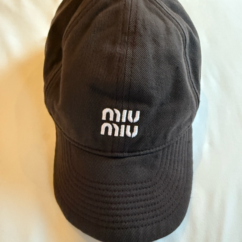 💖MIU MIU 熱門抽繩 棒球帽 帽子 咖啡色💖 M號 全新-0