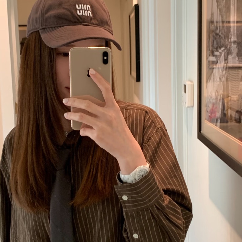 💖MIU MIU 熱門抽繩 棒球帽 帽子 咖啡色💖 M號 全新-7