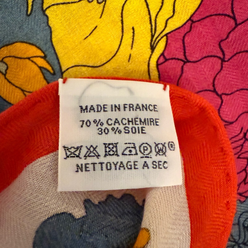 💖Hermes 三角巾 絲巾 輕揚花衣💖 全新-4