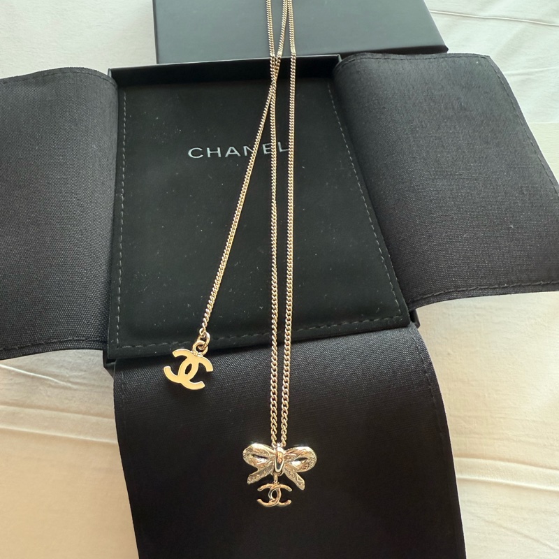 💖Chanel 25K 蝴蝶結項鍊 CC墜飾💖 超美 全新✨現貨-1
