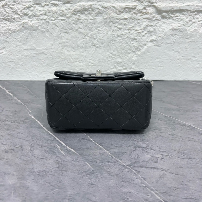 Chanel 黑銀 羊皮方胖子 鐳射24開 附件卡、毛氈、塵袋、盒-4